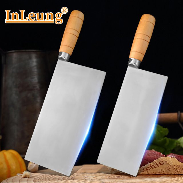 InLeung Heavy Duty Metzger Messer geschmiedet mit Holzgriff in Silber - Bild 1