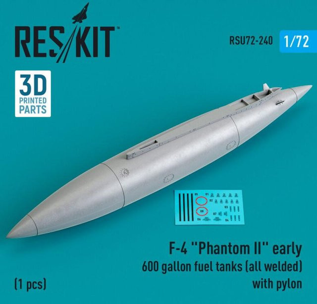 ResKit Models F-4 Phantom II early 600 gallon fuel tanks with pylon, 1-teiliges Set - Bild 1