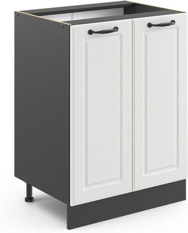 Vicco Küchenunterschrank R-Line in Weiß Landhaus aus Holzwerkstoff mit Drehtüren, Breite: 60 cm, Höhe: 81,6 cm, Tiefe: 46 cm - Bild 1