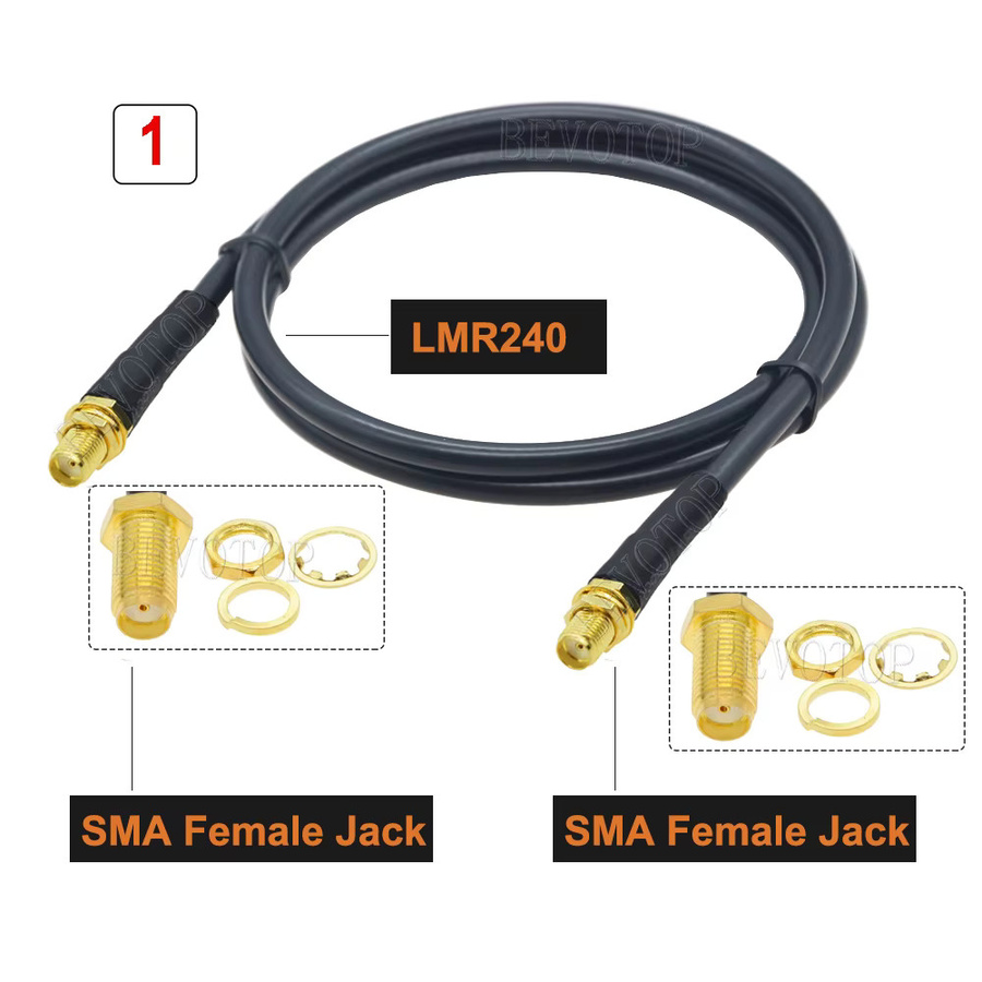 BEVOTOP LMR-240 HF-Koaxialkabel Pigtail mit SMA-Stecker auf SMA-Buchse Schwarz für WiFi-Router-Antennen-Verlängerung - Bild 3