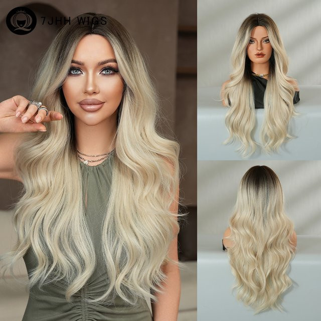 7JHH WIGS Perücke, lang, gewellt, Champagner, Damen - Bild 1