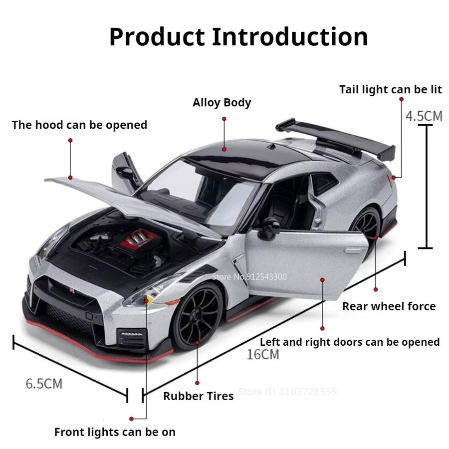 NISOM GTR NISOM R35 Modellauto, Maßstab 1:32, mit Licht und Sound, ab 3 Jahren - Bild 2