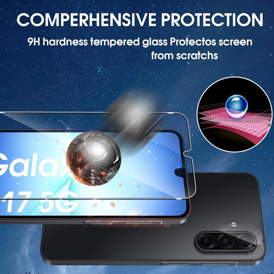 Displayschutzfolie aus gehärtetem Glas für Samsung Galaxy A15 A24 A25 A35 A54 A55 und weitere Modelle, transparent - Bild 4