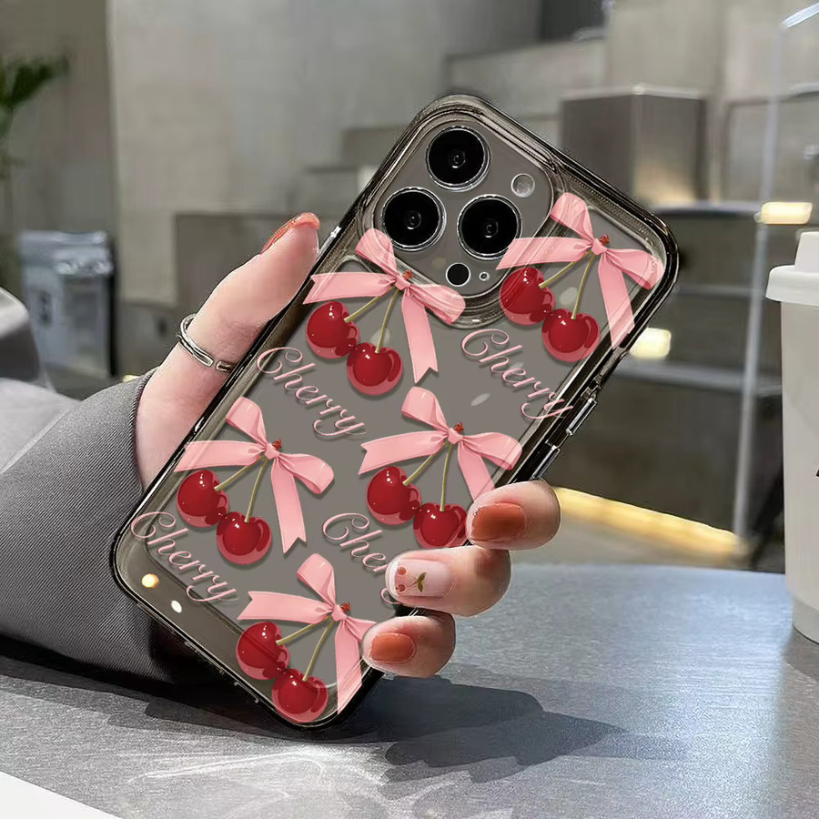 Ojeleye Handyhülle Süße Kirsche Transparent für iPhone 11 bis iPhone 17 Pro Max und weitere Modelle - Bild 5