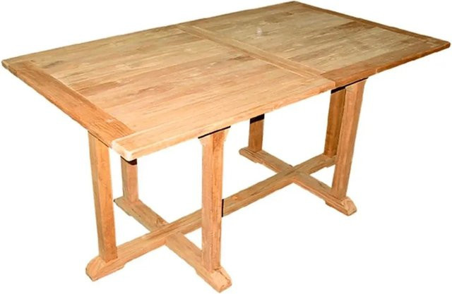 Lex Premium XXL Ausziehtisch Rechteckig aus Teakholz in Braun - Bild 1