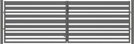 Doppeltor Sia 100 von POLBRAM STEEL GROUP inkl. Pfosten, anthrazit grau, verzinkt, B: 300 cm, H: 100 cm - Bild 1
