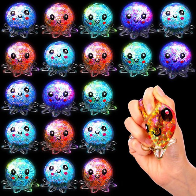 Binchi Leuchtender Oktopus Stressball Fidget Spielzeug - Bild 1