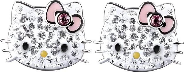 Swarovski Katzenohrstecker, Rosa, Kristall, Damen - Bild 1