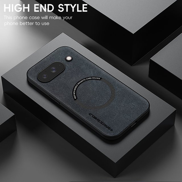 MagSafe Leder-Handyhülle für Google Pixel 7 7A 8 8A 9 9A 10 10A 11 Pro XL Magnetische kabellose Lade-Schutzhülle in Schwarz oder Braun - Bild 1