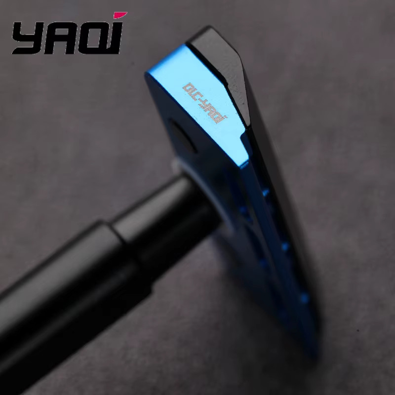 YAQI Sicherheitsrasierer Schwarz und Blau, Aluminium-Version - Bild 2