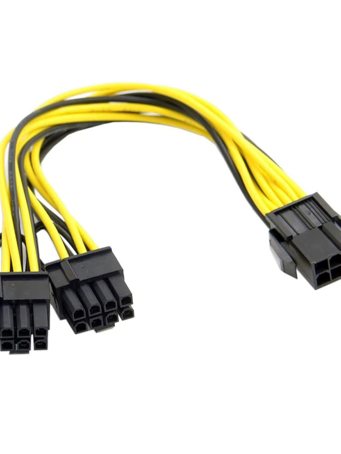 Ninth World 6er Set PCI-E 6pin auf Dual 8pin 6+2 Y-Splitter Adapter Kabel für Grafikkarte in Schwarz - Bild 6