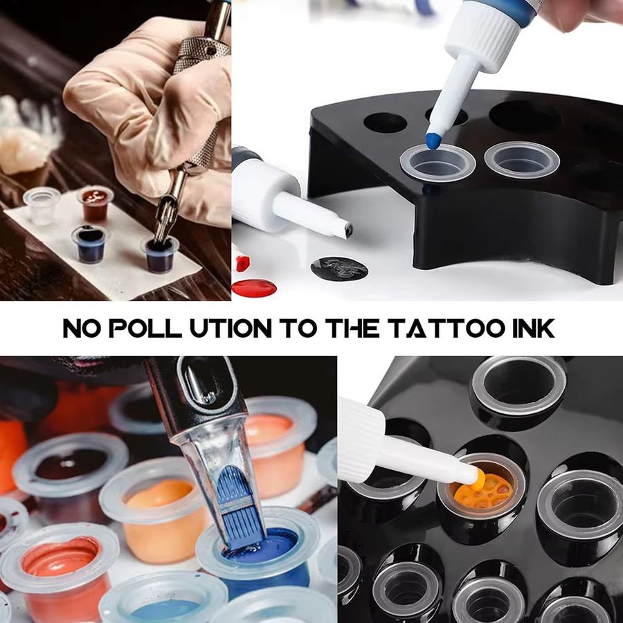 PEPAX Tattoo-Tintenkappen mit Becherhalter-Ständer, 600 Stück, Einweg - Bild 5