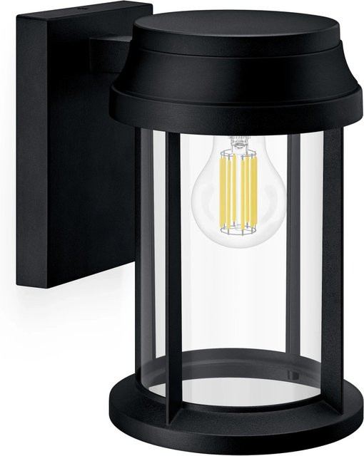 Philips Outdoor-Wandleuchte Bellini Rund in Schwarz aus Aluminium und Glas mit E27 Fassung und IP44 Schutzart - Bild 1