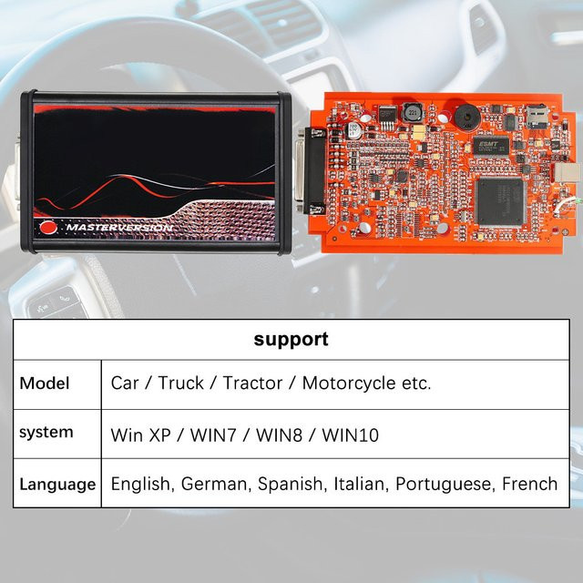 EKETOOL KESS V2.80 V5.017 KTAG 4LED V7.020 V2.25 OBD2 ECU Programmer Tool mit Murata Filter in Rot - Bild 1