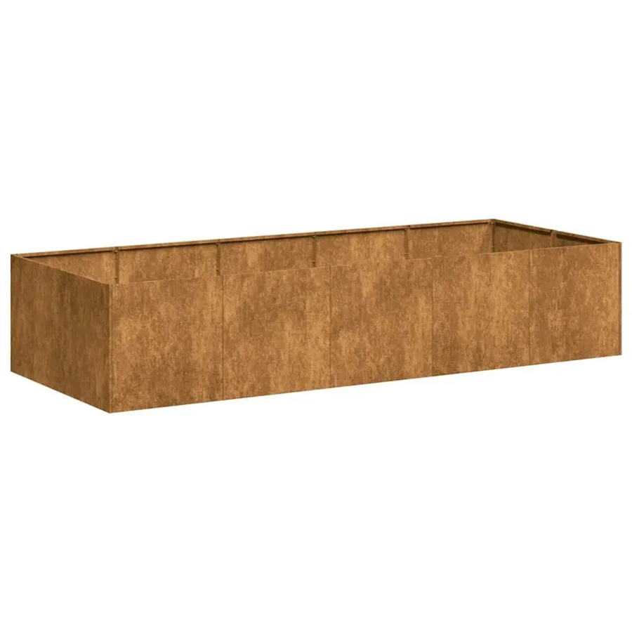 vidaXL Pflanzkübel aus wetterfestem Stahl in Rost-Optik, Farbe: Braun, B/T/H: 200 x 80 x 40 cm - Bild 2