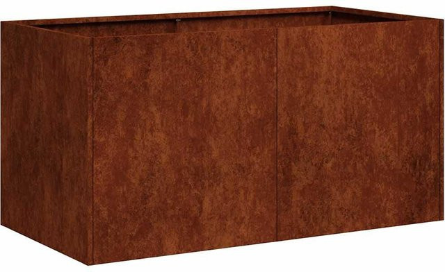 vidaXL Hochbeet Gartenkübel aus rostfarbenem Edelstahl, B/T/H: 80 x 40 x 40 cm - Bild 1