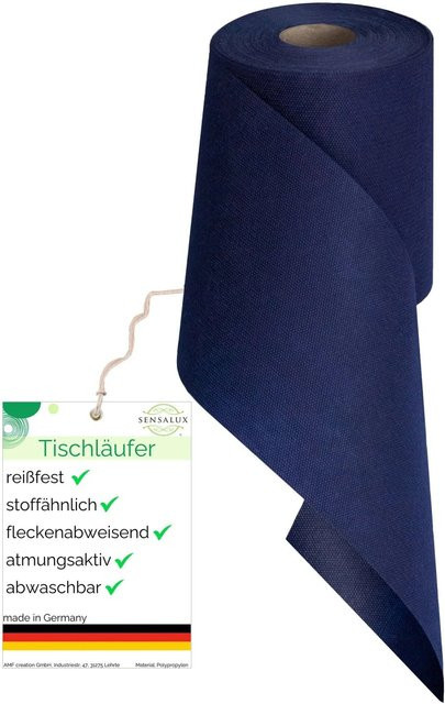 Sensalux Vlies-Tischläufer Dunkelblau, wasserabweisend und waschbar, Breite: 15 cm, Länge: 25 m - Bild 1