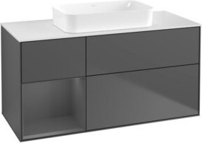 V&B Waschtischunterschrank Finion mit Regalfach links, Farbe Anthrazit, B/T/H: 120 x 60 cm - Bild 1
