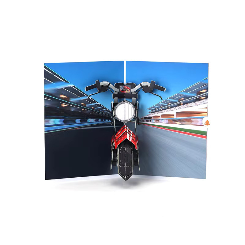 Motorrad Rennsport Grußkarte für Erwachsene aus Papier - Bild 2