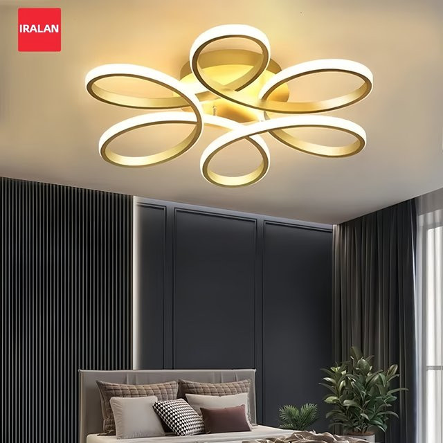 IRALAN LED Deckenleuchte in Gold, dimmbarer Ring-Kronleuchter mit Fernbedienung, 79 W, Durchmesser: 60 cm - Bild 1
