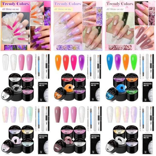 MEET ACROSS Gel Nagellack Set, Glänzend, 10 Teile - Bild 1