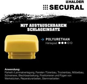 Halder Secural Ersatzeinsatz aus Polyurethan in Gelb, Durchmesser: 45 mm, mittelhart - Bild 2