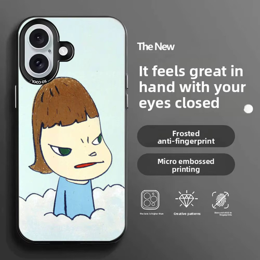 Y-Yoshitomo Nara Kunstmalerei Handyhülle für iPhone 11-16, Farbwechsel Transparent, Anti-Fall-TPU-Hülle mit schmaler Passform - Bild 3