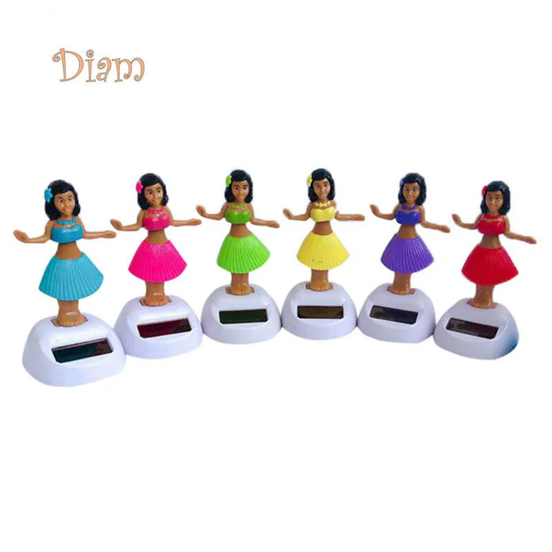 Elens Store Solar Dancing Beach Girl Automatische Schaukel Auto-Innendekoration in Gelb - Bild 4