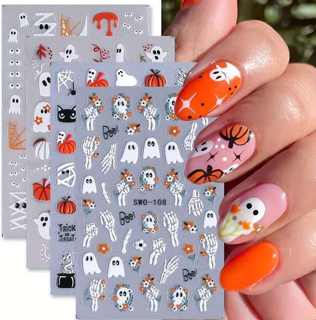 SWEET TREND Nagelaufkleber Halloween Design, Matt, 4 Stück - Bild 1