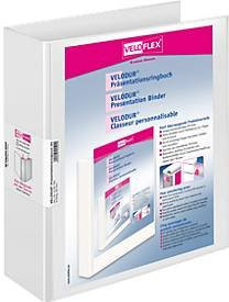Veloflex VELODUR Ringbuch DIN A4 mit 4-Ring-Mechanik, Rückenbreite: 70 mm, weiß - Bild 1