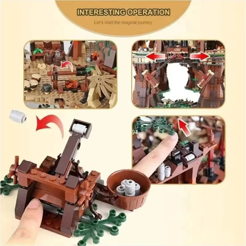 Potdemiel Star Wars Ewoks Bau-Dorferbaugebäude, Modellbausteine-Kit, 1990 Teile, ab 14 Jahren - Bild 5