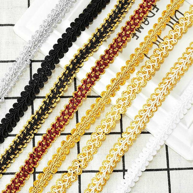 Glitzer Spitzenband aus Polyester für DIY-Handwerk und Hochzeit, Breite: 1,2 cm, Länge: 4,57 m, Mehrfarbig - Bild 1