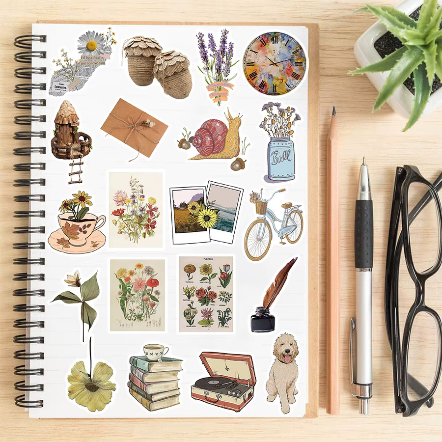 50 Stück Retro Aufkleber Set aus PVC in Multicolour für Notebook, DIY Schreibwaren und Graffiti-Gestaltung - Bild 2