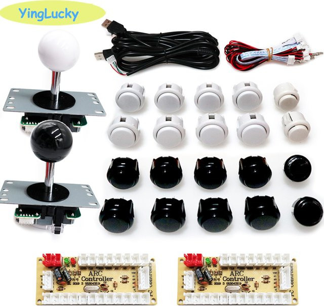 YingLucky 2-Spieler Arcade DIY-Kit mit Zero-Latency USB-Encoder, Sanwa Joystick-Kopie und 30m Arcade-Tasten für PC und PS3, Multicolour/Braun - Bild 1