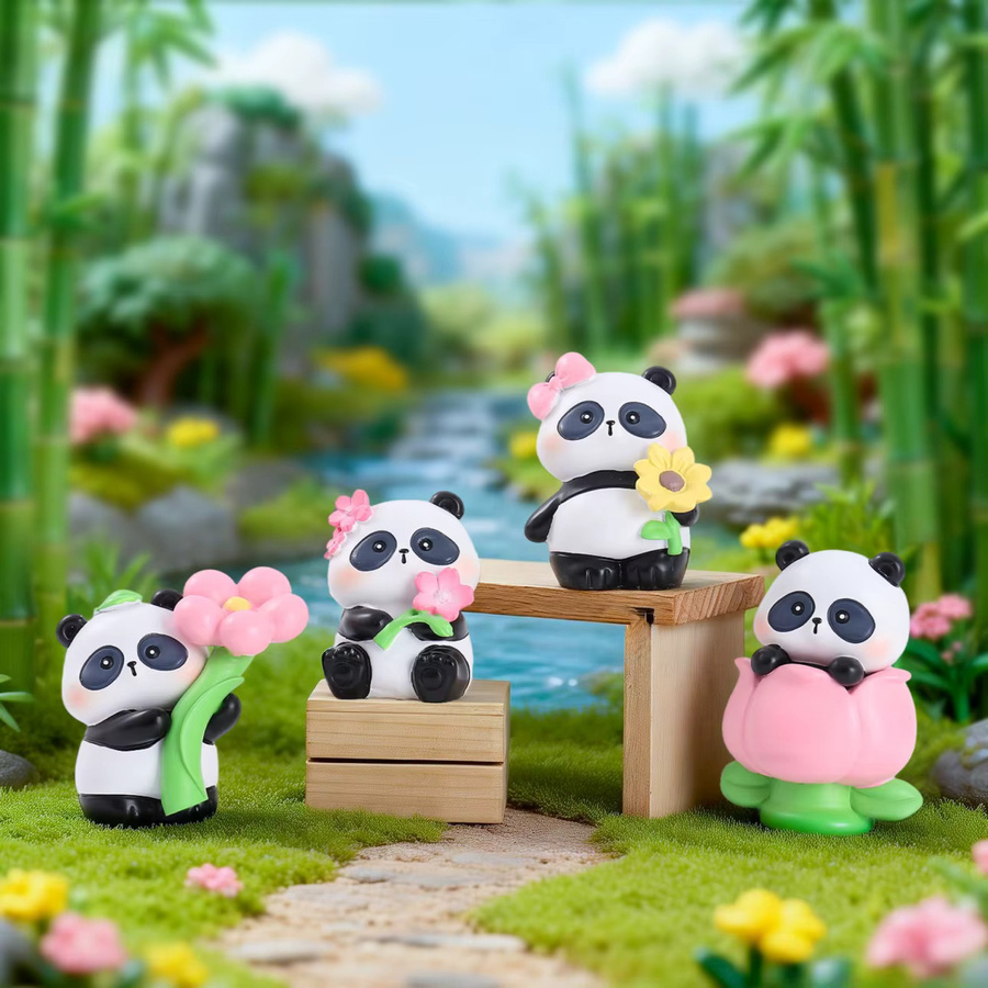Potdemiel Blumenreim Panda Blumen-Frühlingsausflug-Tagebuch-Serie, Blindbox, Mini-Panda-Ornament-Spielzeug, Überraschungsbox - Bild 2