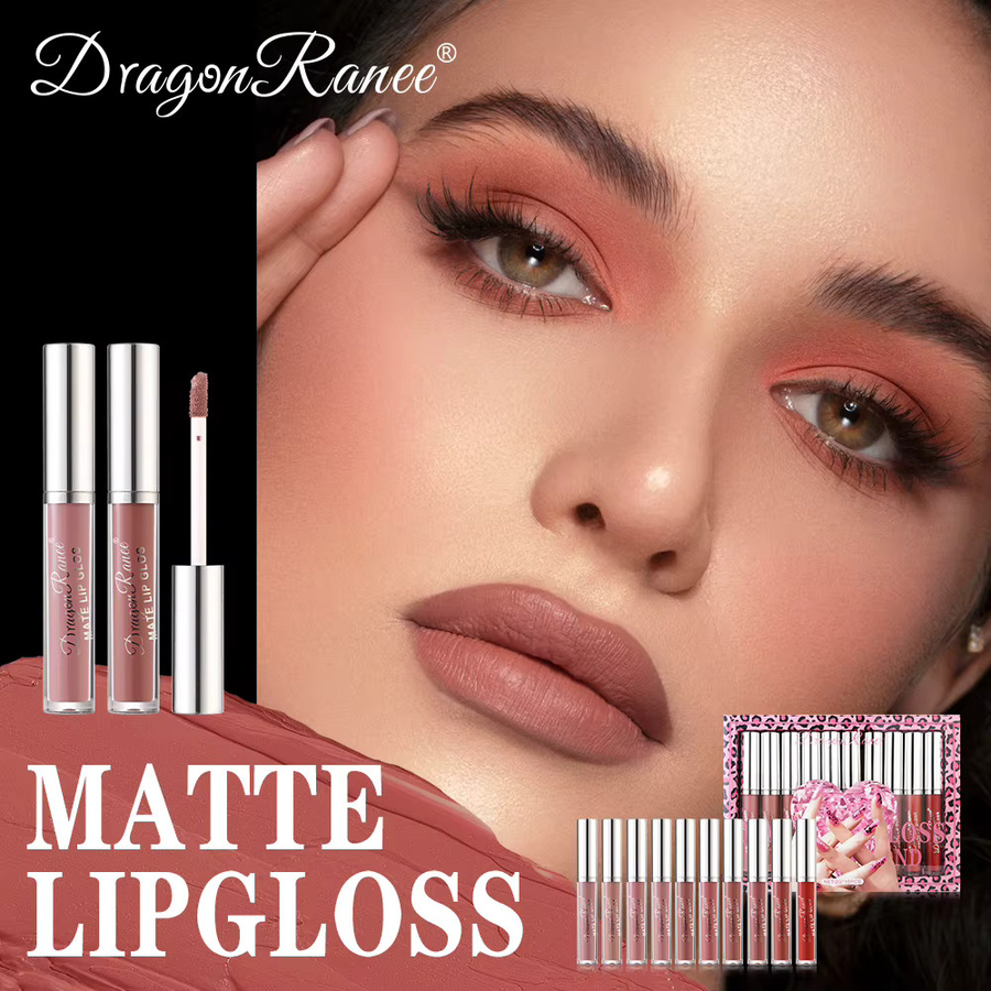 Dragon Ranee Lipgloss-Set, 10 Stück, Nude, Matt, Unisex - Bild 2