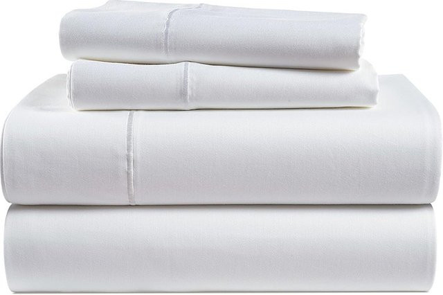 Dreamreal Luxus Bettwäsche-Set aus ägyptischer Baumwolle mit 1000 TC, Weiß, bestehend aus Spannbettlaken, Flachbettlaken und Kissenbezügen - Bild 1