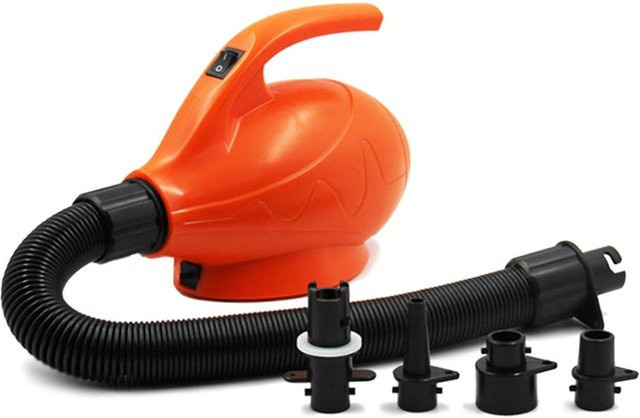 Wosawe Elektrische AC Luftpumpe für Luftmatratzen und Poolspielzeug in Rot und Orange mit 4 Aufsatzdüsen - Bild 1