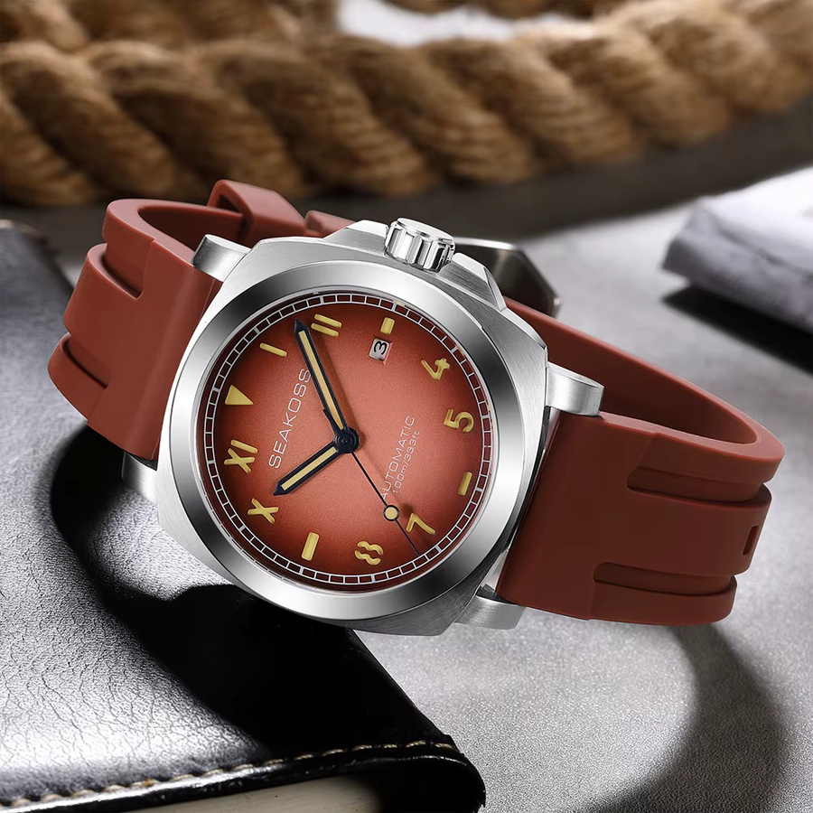 SEAKOSS Armbanduhr, Automatik, Edelstahl, 40 mm, Herren, Schwarz - Bild 3