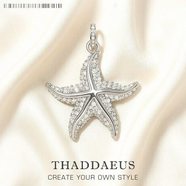 Thaddaeus Seestern-Anhänger, 925 Silber, vergoldet, Damen - Bild 1