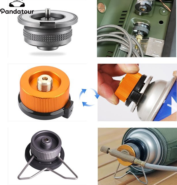Pandatour Camping Gas Konverter Magnet 13M Split Typ Ofen Adapter Stecker in Grau - Bild 1