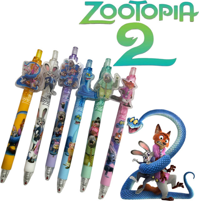 Disney Zootopia 2 Kugelschreiber mit Nick Wilde und Judy Hopps Motiv, bunter Klick-Kugelschreiber für Schüler - Bild 1
