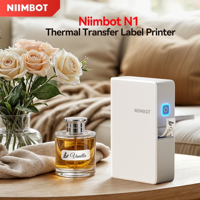 Niimbot N1/B18 Thermotransfer-Etikettendrucker mit schwarzem Band für Zuhause und Büro - Bild 1