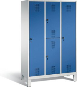 C+P Kombi-Spind Evolo mit Front in Enzianblau und Korpus in Lichtgrau, H x B x T: 185 x 120 x 50 cm - Bild 1