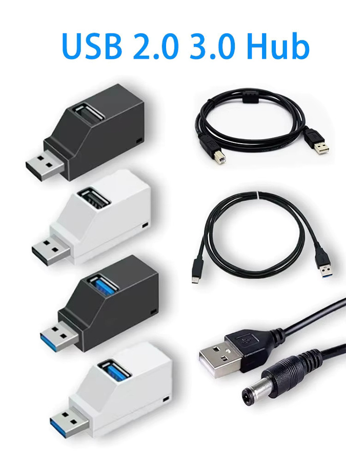 JCD USB 3.0 Hub-Adapter mit 3 Anschlüssen in Schwarz für PC und Laptop - Bild 5