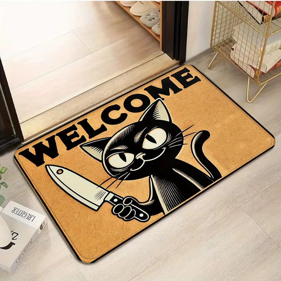 VIKAMA Cartoon-Katzen-Teppich, rutschfeste und wasserabsorbierende Bodenmatte aus Schaumstoff in Mehrfarbig, B/T: 60 x 40 cm - Bild 4