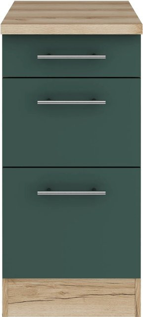 OPTIFIT Savona405 Küchen-Unterschrank in Steingrün mit modernem Design und melaminbeschichteter Qualitätsspanplatte, Breite: 40 cm - Bild 1