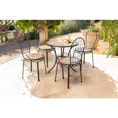 Siena Garden Stapelstuhl Prato aus Stahl und Keramik in Schwarz Mosaik, B/T/H: 43 x 43 x 94 cm - Bild 2