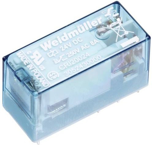 Weidmüller CRI10012 Miniatur-Industrierelais, 12 V/DC Nennspannung, 16A Schaltstrom, 1 Wechsler, Blau, 10 Stück - Bild 1