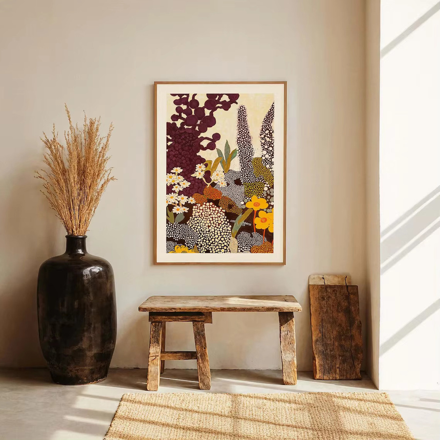 Modernes botanisches Wildblumen-Poster von SHENCHEN, abstraktes Natur-Wandkunst-Design in Mehrfarben, ungerahmter Papierdruck für dein Wohnzimmer oder Schlafzimmer - Bild 3